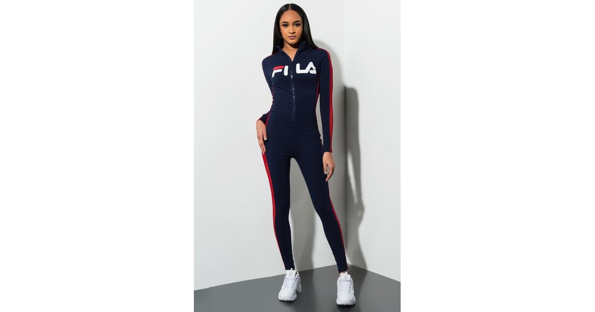 Fila Cotton Simona Unitard Jumpsuit in Blue - Lyst