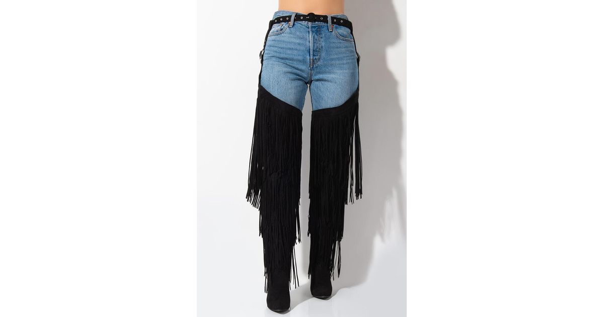 Thigh High Belted Fringe Boot 