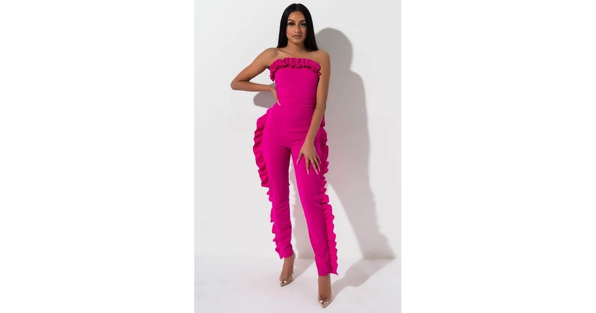 side ruffle jumpsuit