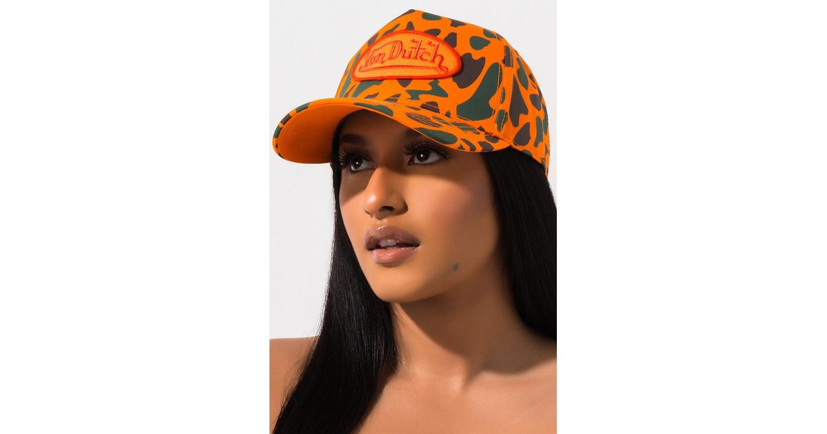orange camo von dutch hat