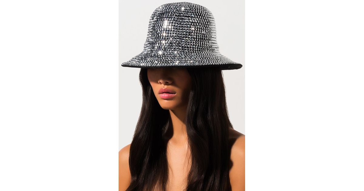 Light Rhinestone Bucket Hat 