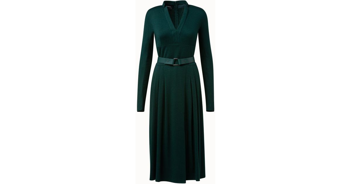 Akris Cashmere Silk Jersey Belted Dress 