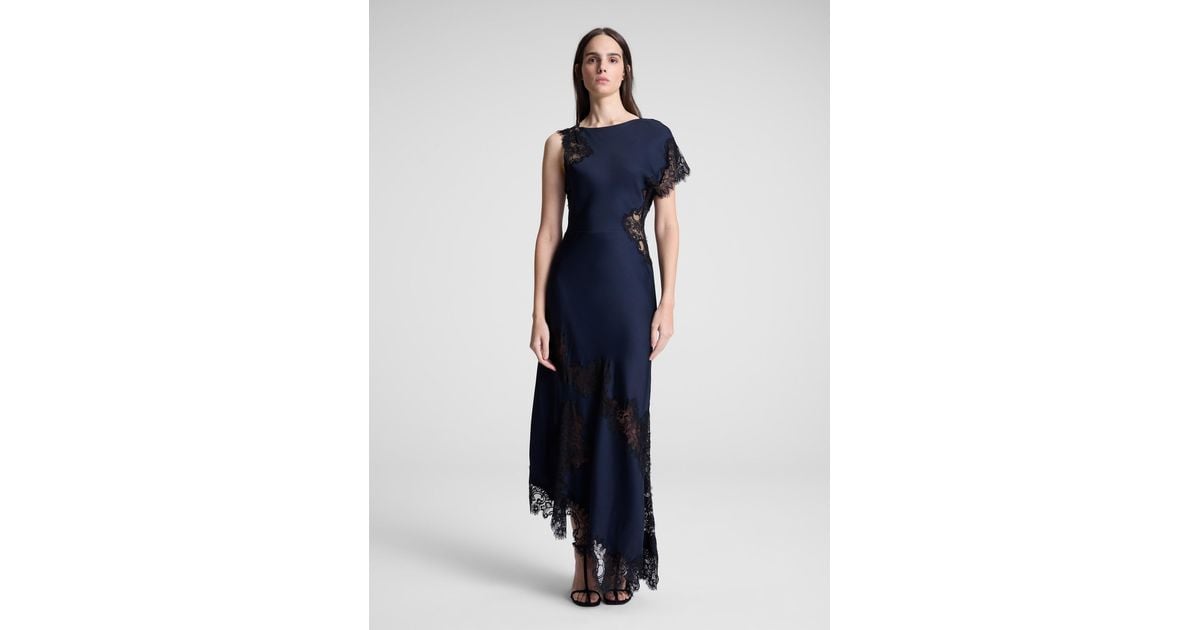 knee length dresses for ladies Lucia Satin and Lace Midi Dress main image 1