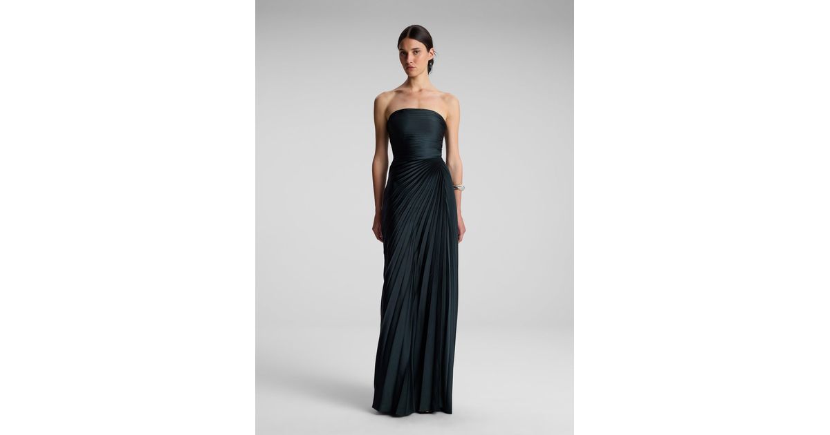 open lace back dress A.L.C. Women's Bianca Strapless Pleated Maxi Dress in Whisper White, Size 0