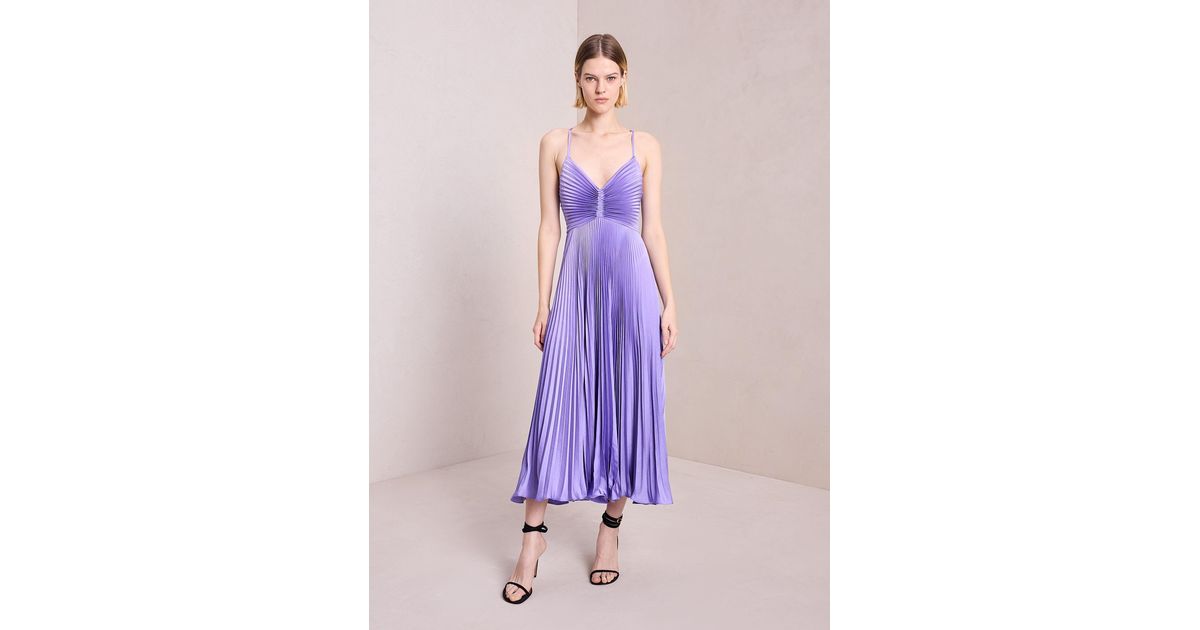 A.L.C. Gemini Pleated Midi Dress in Purple Lyst