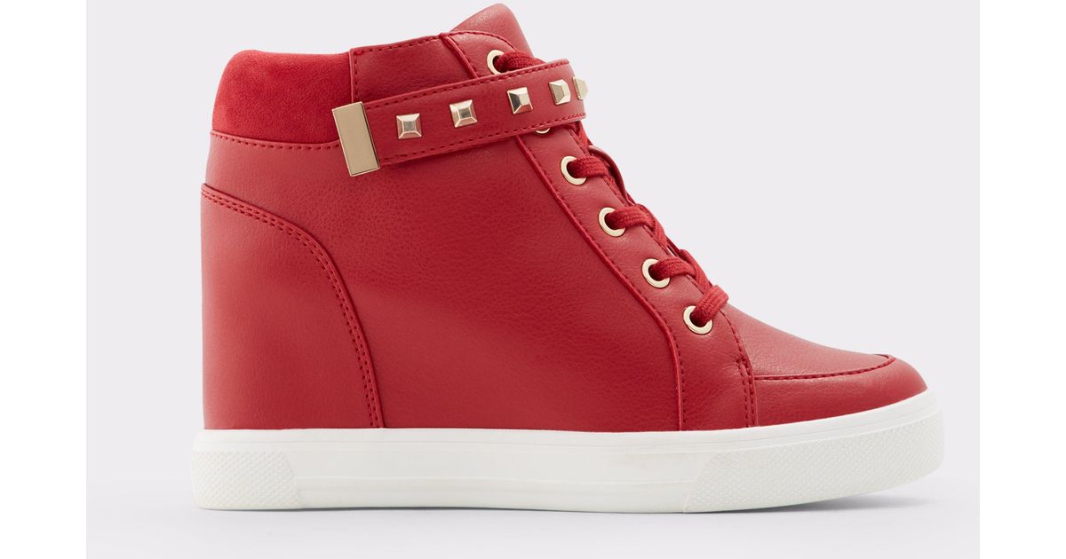 aldo red sneaker wedges