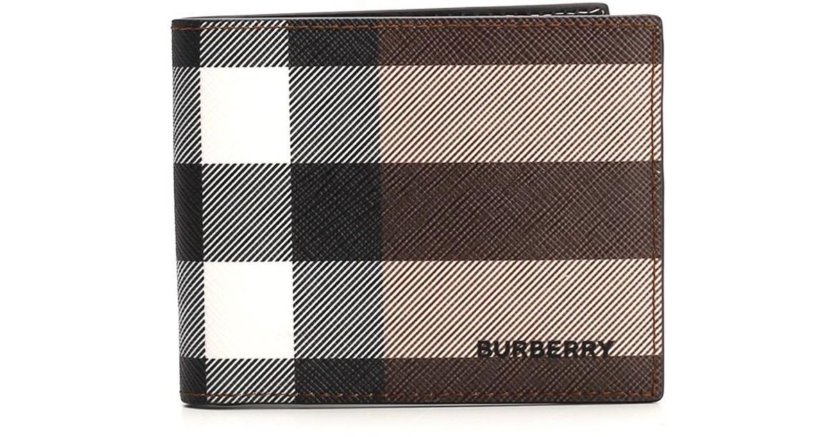 Burberry Canvas Brown Tartan Bifold Wallet | Lyst