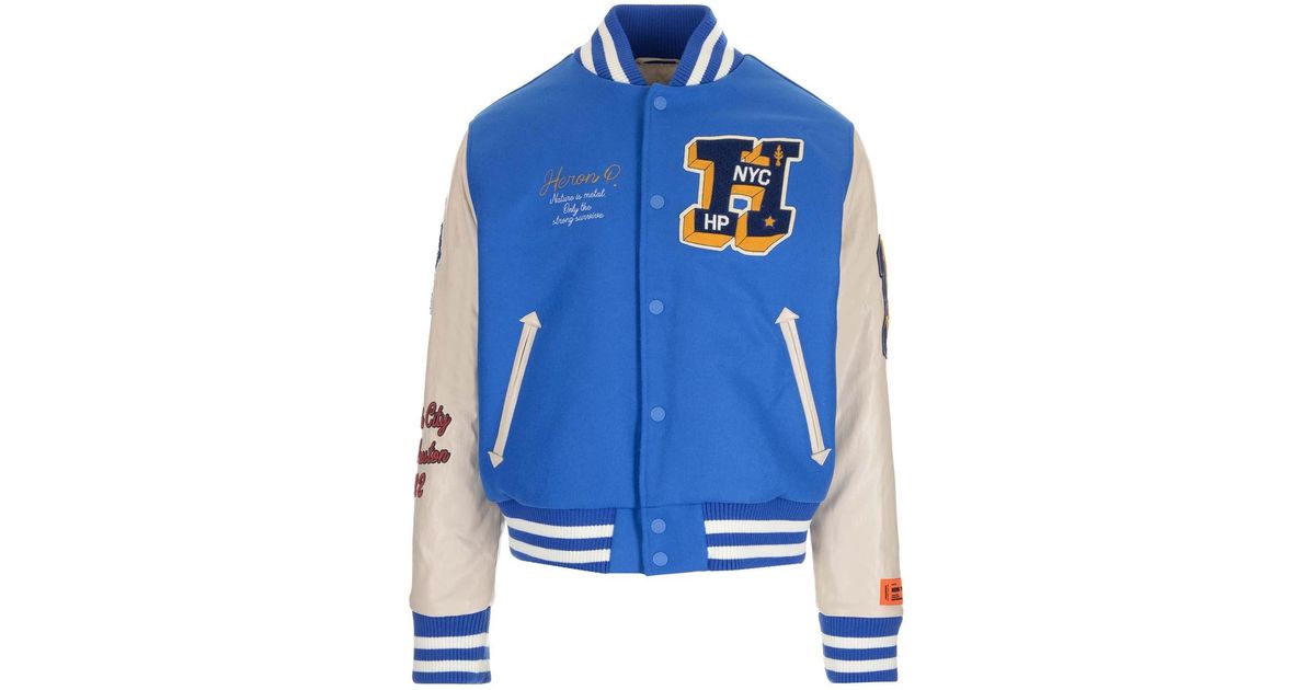 Heron Preston Royal Blue Varsity Jacket for Men Lyst Canada