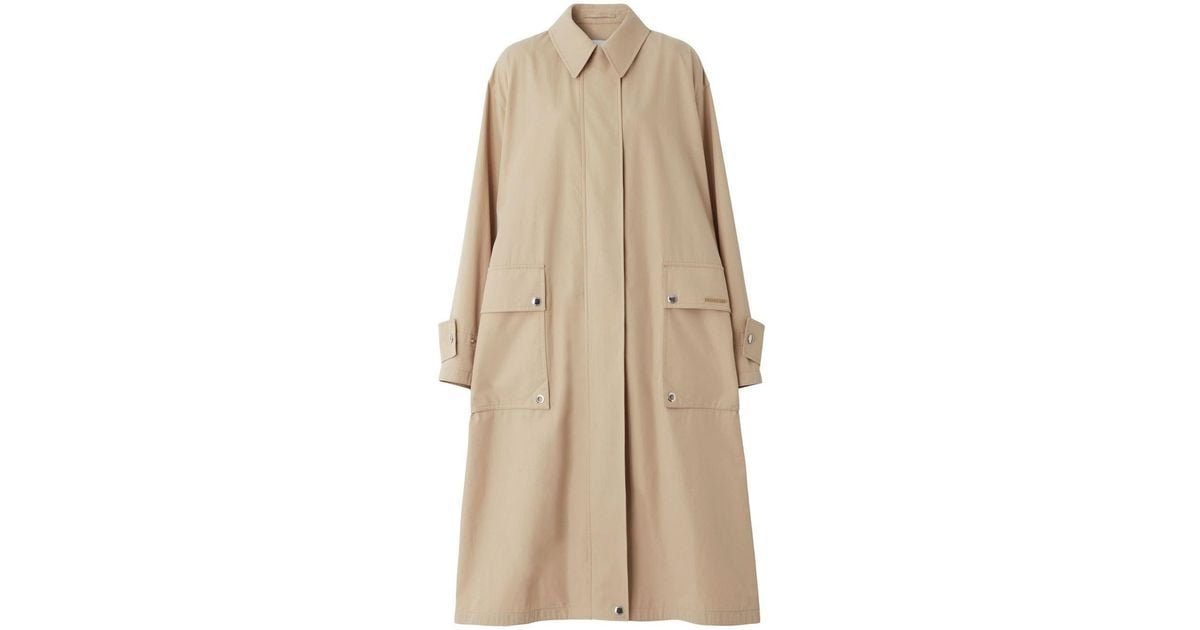 Burberry Cotton Panel-detail Gabardine Car Coat in Beige (Natural ...