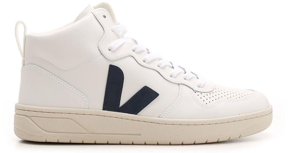 Veja Leather White "v15" Hightop Sneakers Lyst Canada