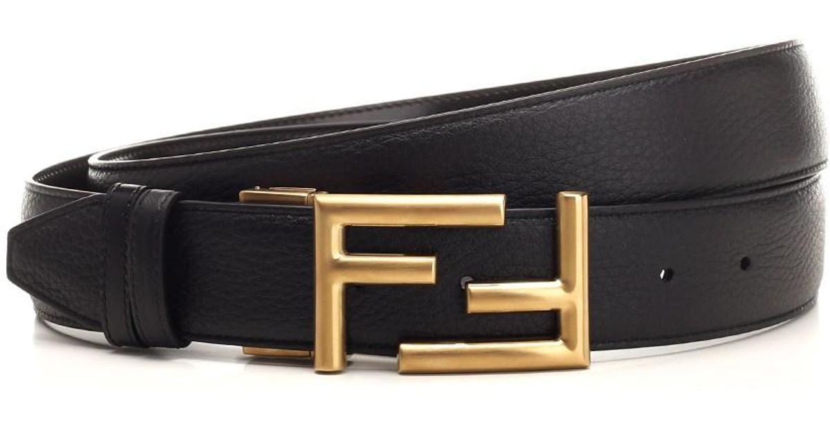 Fendi Reversible Belt With Ff Buckle in White | Lyst