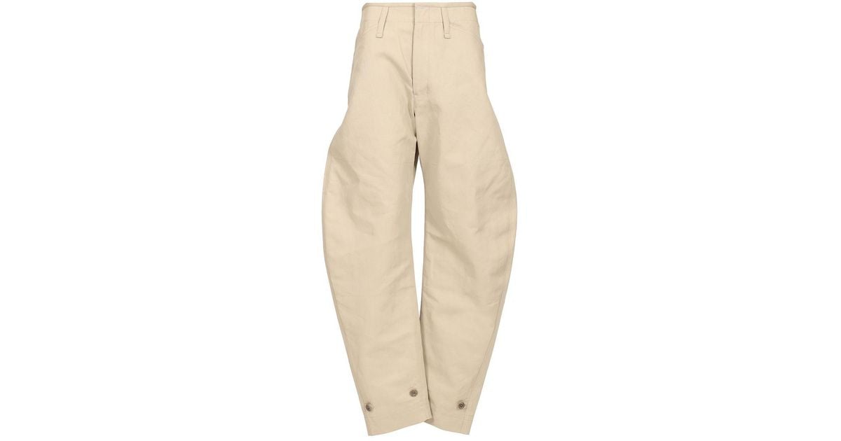 Lemaire Cotton And Linen Pants in Natural | Lyst