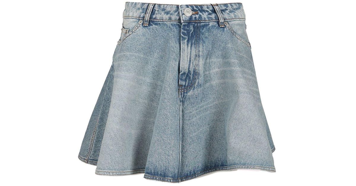 ★AMI PARIS★Blue Cotton Flare Mini Skirt★大人気★ USED BLUE Flare Mini Skirt | AMI PARIS