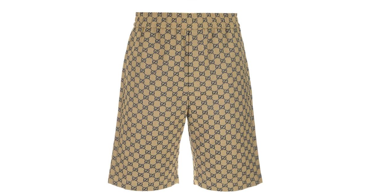 Gucci Cotton Baggy Fit Bermuda Shorts in Beige (Natural) for Men | Lyst ...
