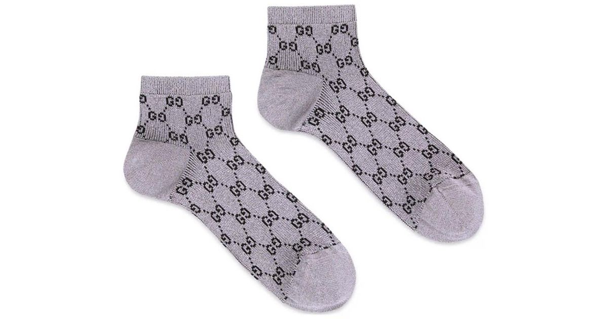 Gucci Short Sock Gg Motif Lyst Canada