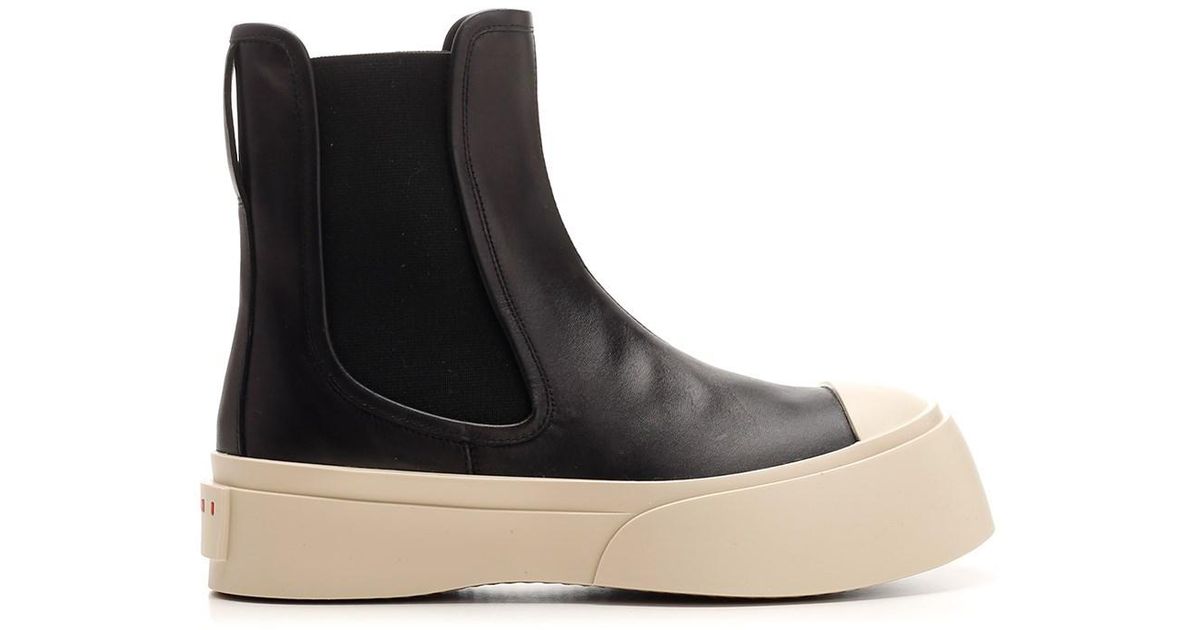 Marni Leather "pablo" Slip-on Boot in Nero (Black) | Lyst