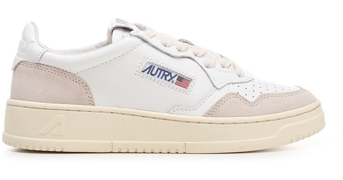 autry low sneakers in white leather and suede