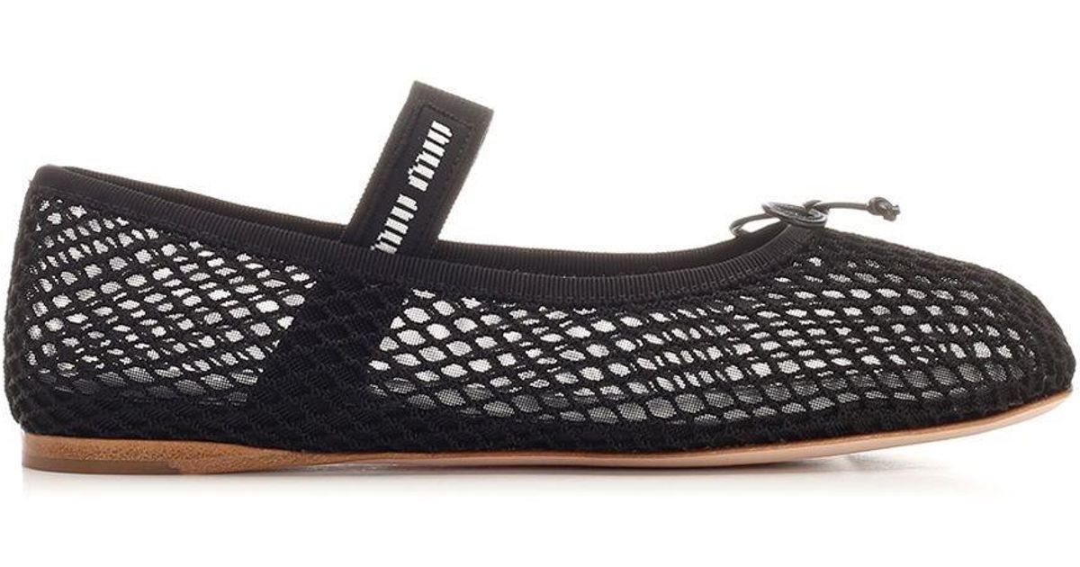 Miu Miu Black Fabric Flats