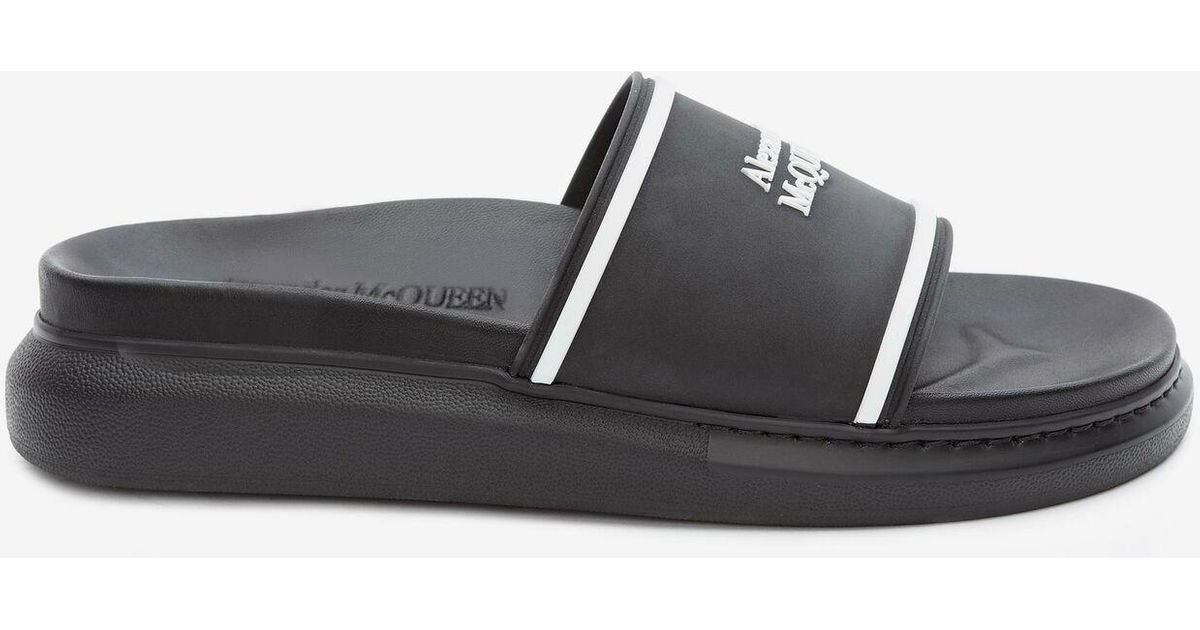 Alexander McQueen Rubber Oversized Hybrid Signature Slide in Black for Men - Lyst