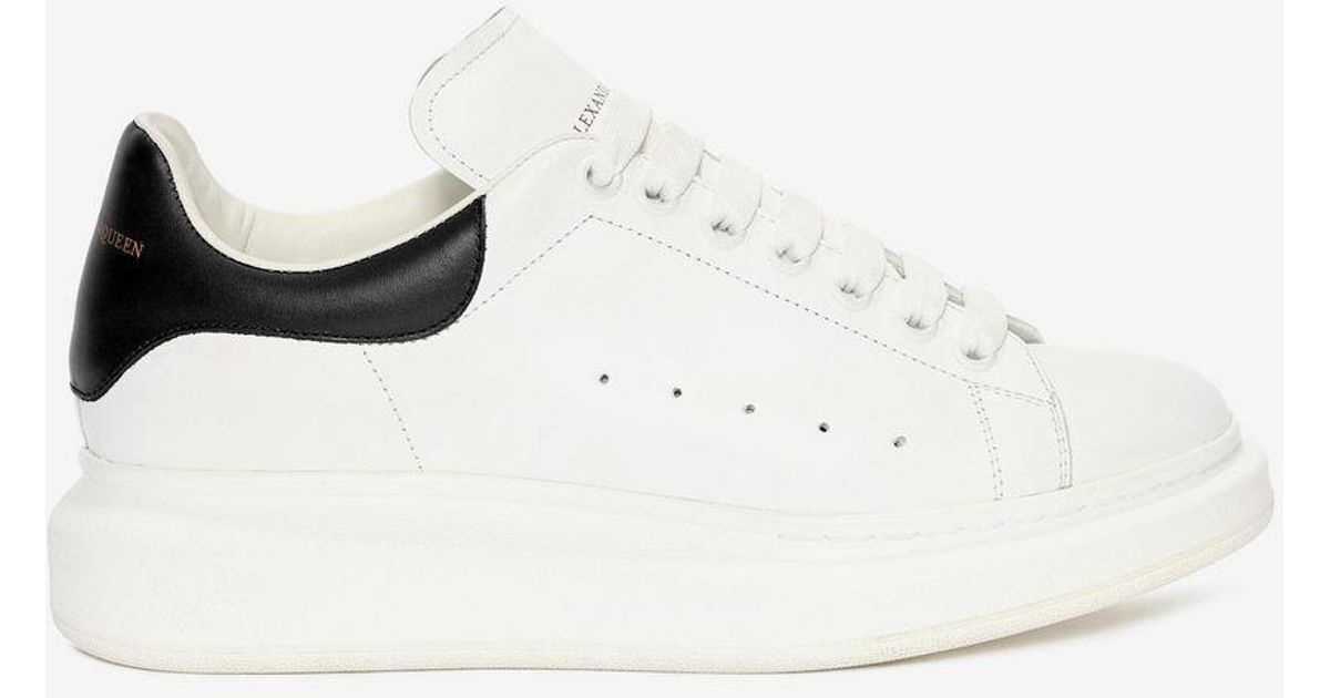 Alexander McQueen Leather Sneaker Pelle S.gomma in Ivory/Black (White