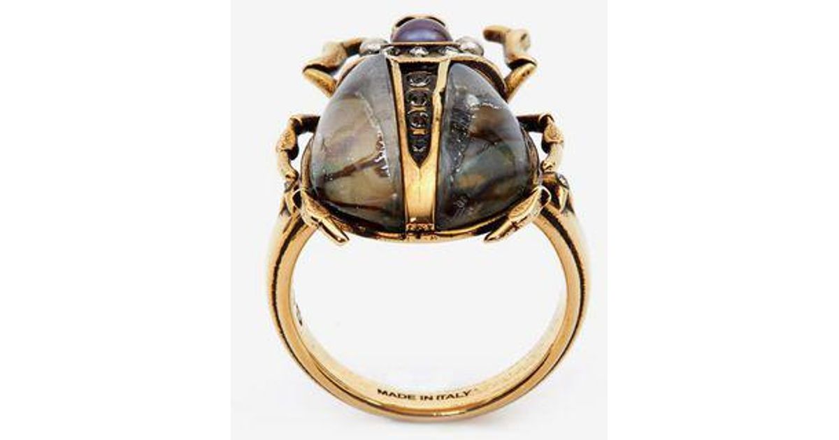 alexander mcqueen beetle ring
