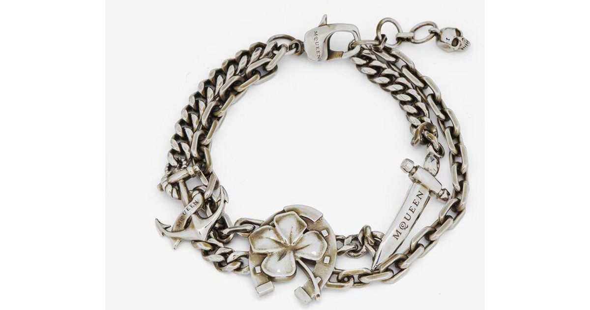 【早い者勝ち】ALEXANDER McQueen ブレスレット メンズ McQueen アキュムレーション ブレスレット メタリック | Lyst