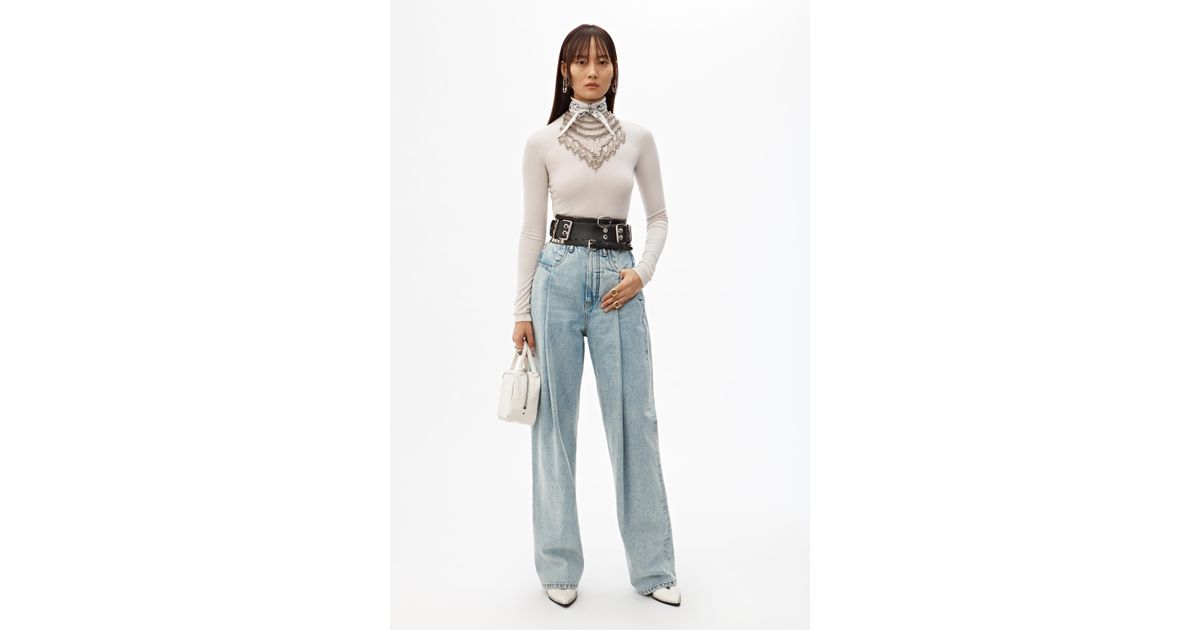 Alexander Wang Brace Pleated Jeans in Blue | Lyst Australia