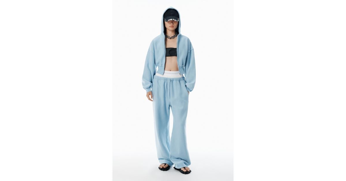 【Alexander Wang】Pre-styled sweatpants with boxer Alexander Wang Pre-styled Sweatpants With Boxer In Black