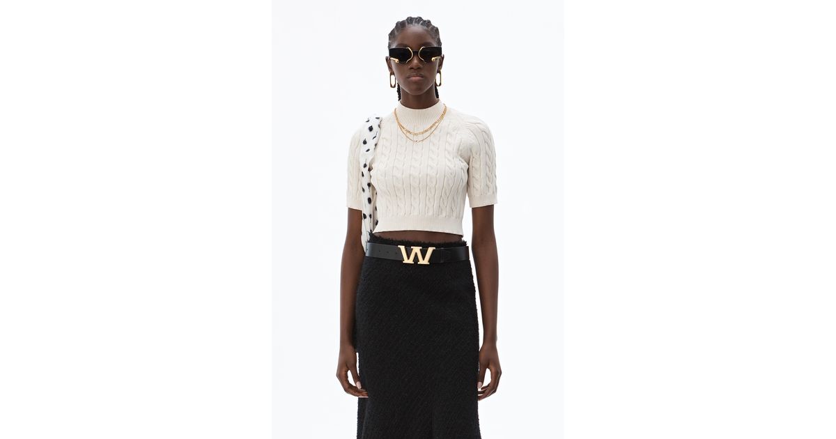 alexander wang shrunken cable sweater
