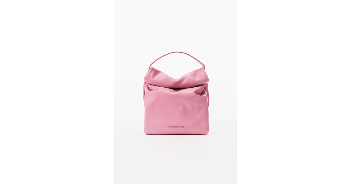 Alexander Wang Small Lunch Bag In Waxed Leather in Pink Lyst