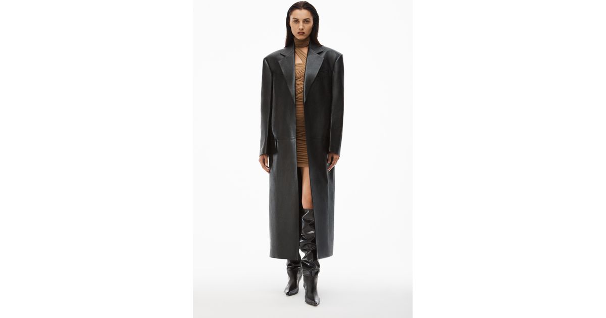 Alexander Wang Tailored Boxy Coat In Moto Leather in Black Lyst