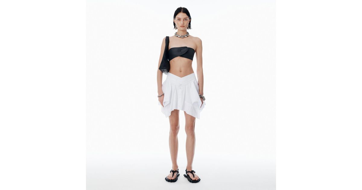 Alexander Wang / デコンストラクテッドスカート 白 0 変形 Alexander Wang Deconstructed Cotton Skirt in White | Lyst
