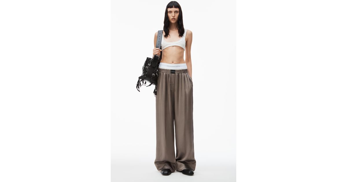Alexander Wang ☆グレー Pre-Styled Boxer スコート Alexander Wang Prestyled Cutoff Short With Silk Boxer in