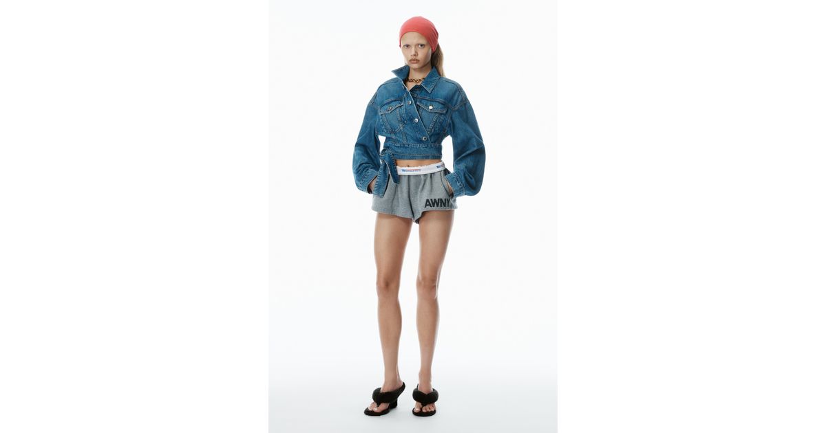 ALEXANDER WANG デニム ラップドジャケット Regen Regen Cotton Denim Wrapped Jacket in DEEP BLUE | alexanderwang®