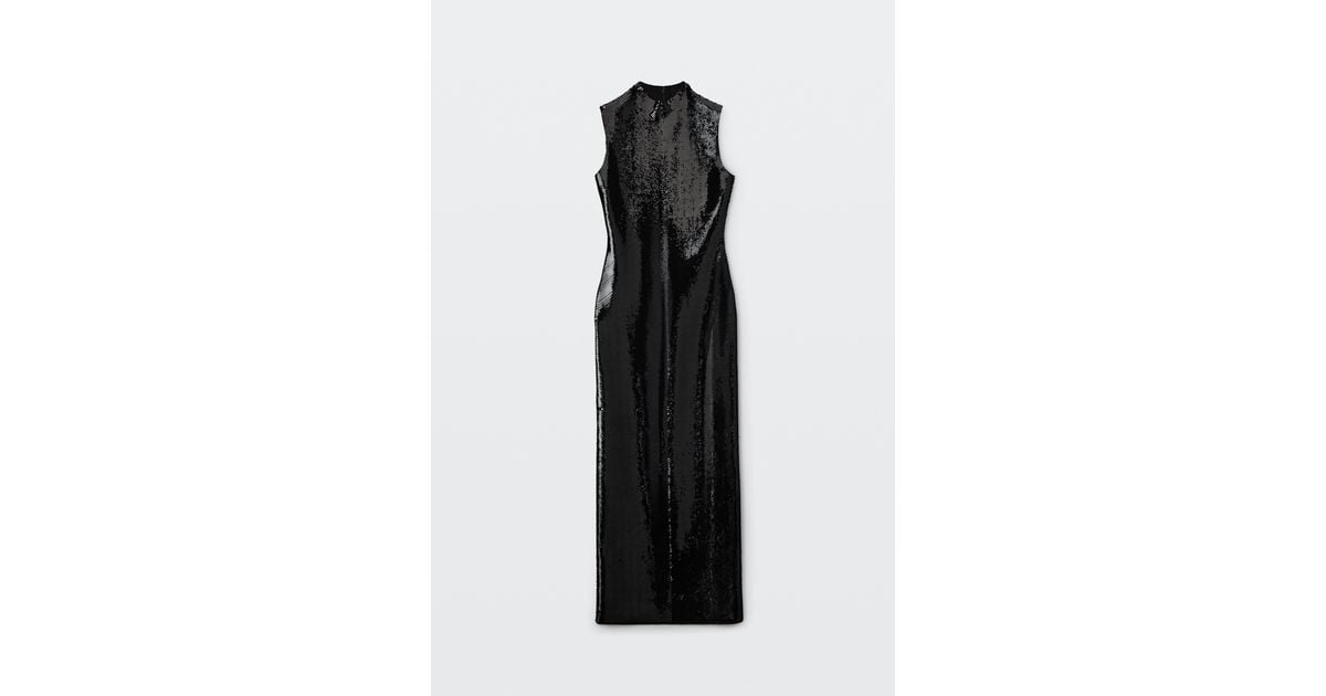 Alexander Wang Chevron Sequin Sleeveless Maxi Dress in Black | Lyst