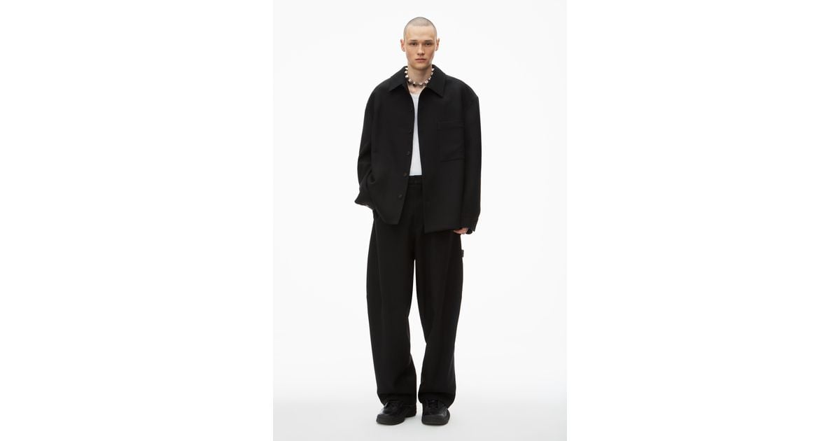 Alexander Wang Oversized Tailored Shirt Jacket In Wool in Alexander Wang Oversized Tailored Shirt Jacket In Wool in