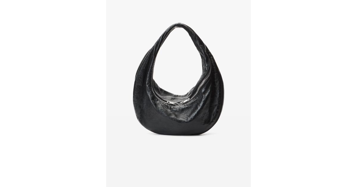 Alexander Wang Twyst Handle Bag In Memory Leather in Black