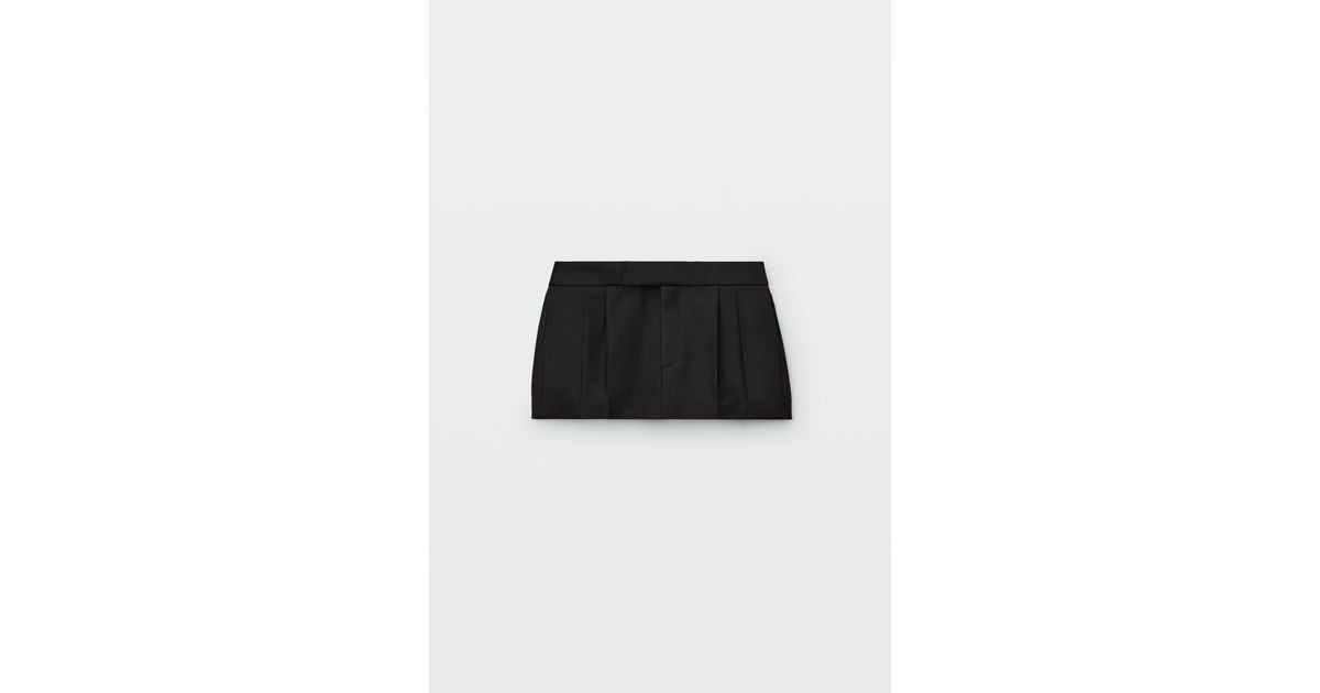 Alexander Wang Satin Stripe Mid-Rise Tuxedo Skort in Black | Lyst