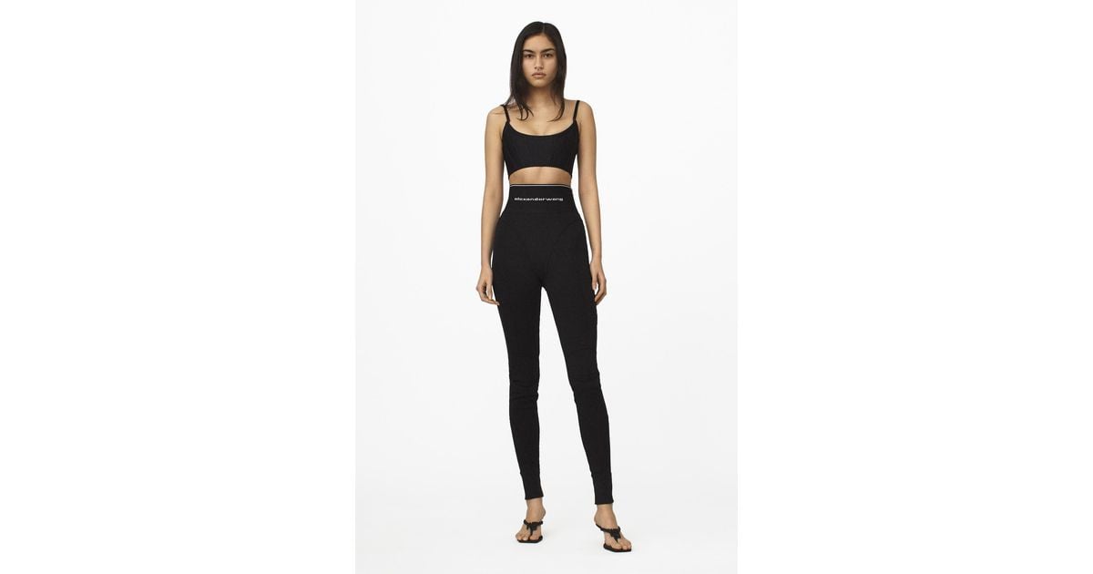 Alexander Wang Logo Elastic legging in Black