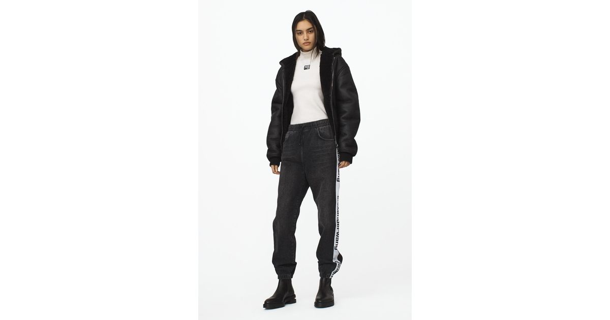 alexander wang logo tape jogger