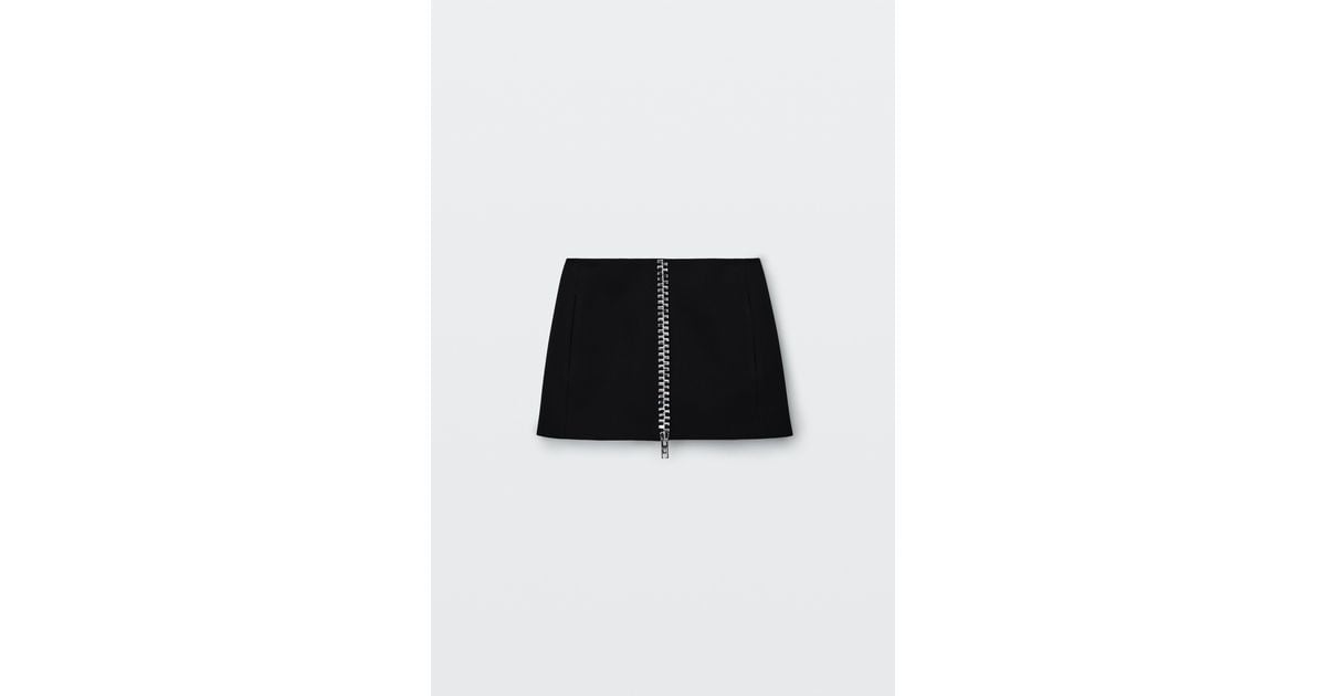 Alexander Wang Crystal Zipper High-Rise Micro Mini Skirt in Black | Lyst