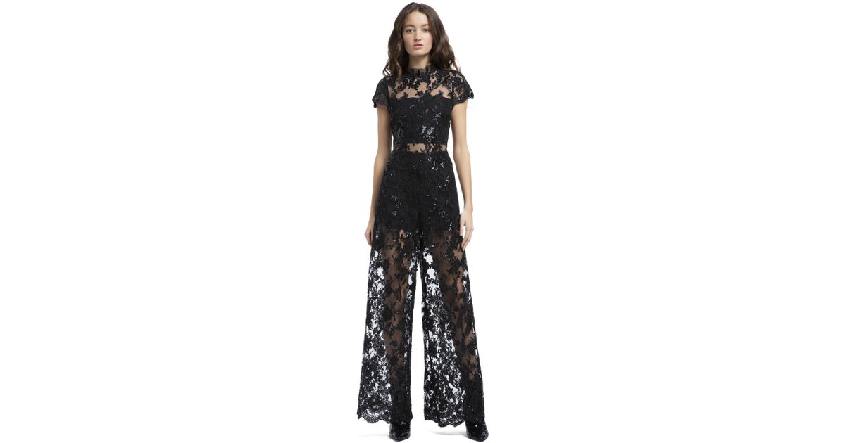alice and olivia lace jumpsuit