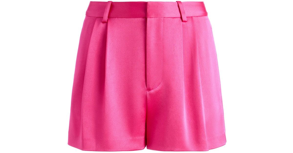 Alice + Olivia Alice + Olivia Conry Pleated Short in Pink | Lyst