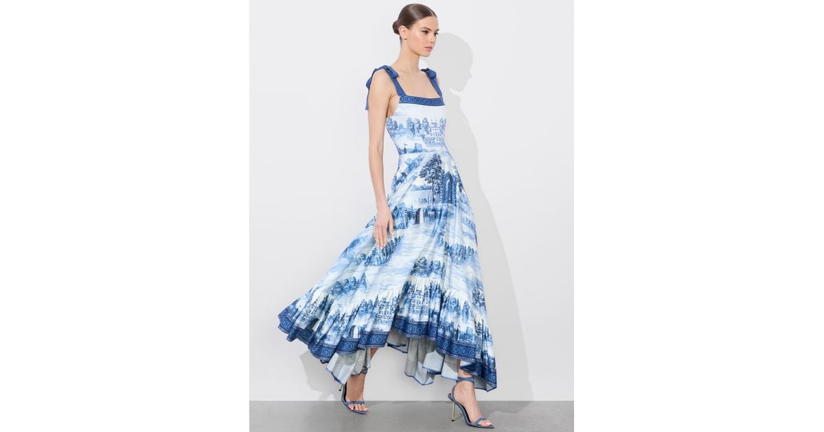Alice + Olivia Rosalee Maxi Dress in Blue | Lyst