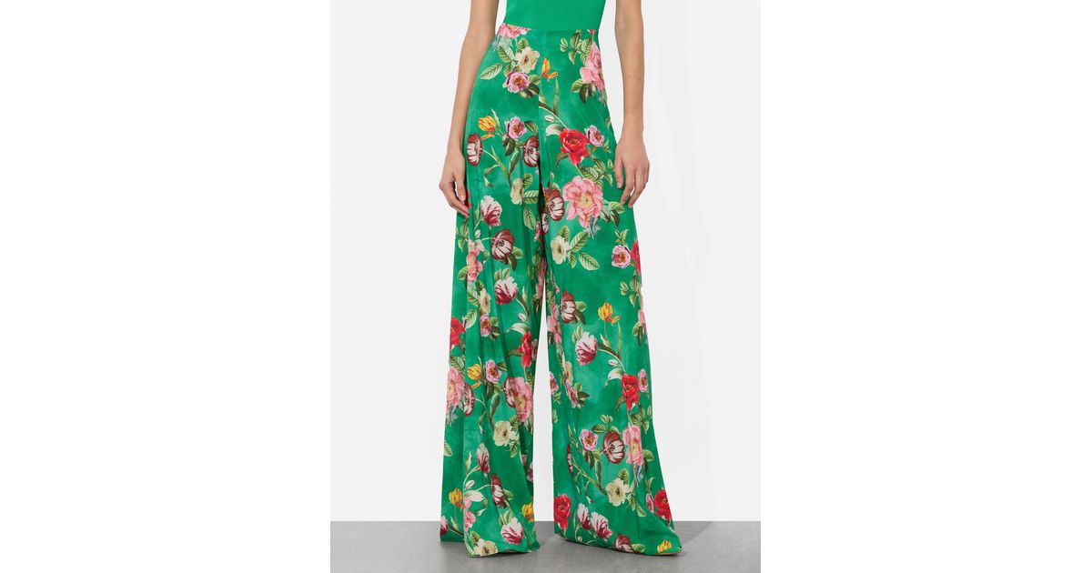 Alice + Olivia Athena Wide Leg Pant in Green | Lyst display picture 1