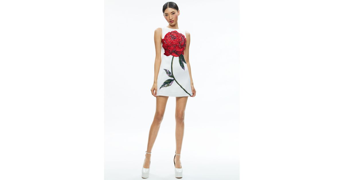 Alice+Olivia■Clyde Faux Snakeskin Mini Shift Dress■ドレス Clyde Mini Dress In Sweet Nothings | Alice + Olivia