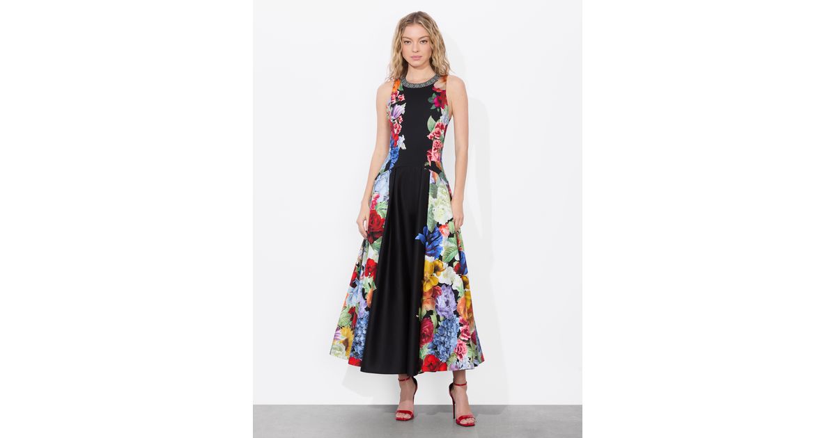 Alice + Olivia Adley Drop Waist Midi Dress in White | Lyst