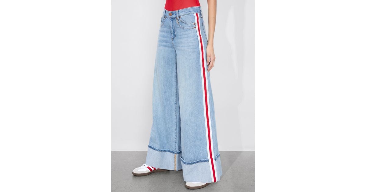 Alice + Olivia Wallie Cuff Jean in Blue | Lyst