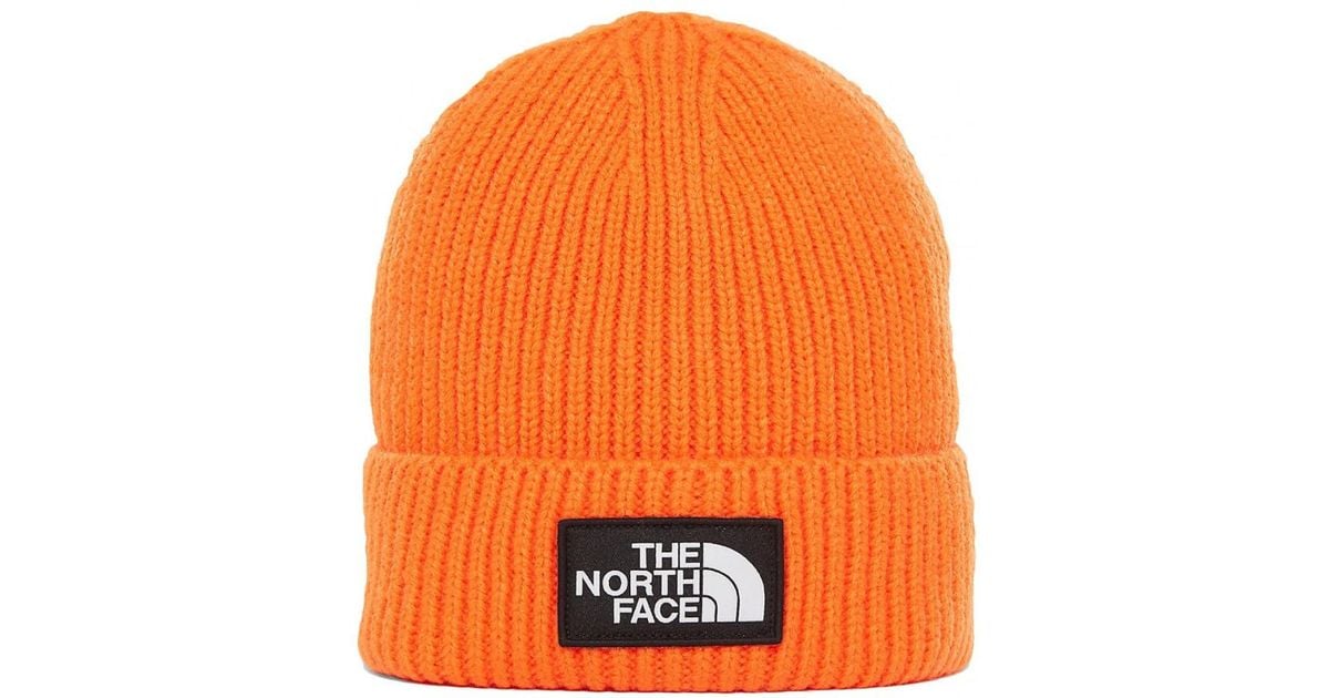 the north face beanie orange