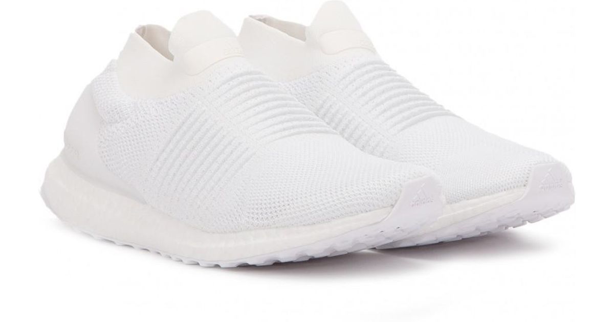 ultra boost laceless triple white